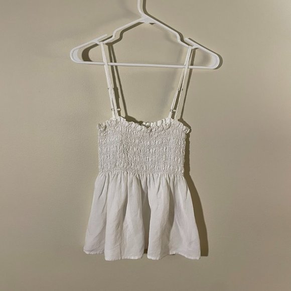 Cloth & Stone Rouched Tanktop Babydoll White Large - Picture 1 of 6